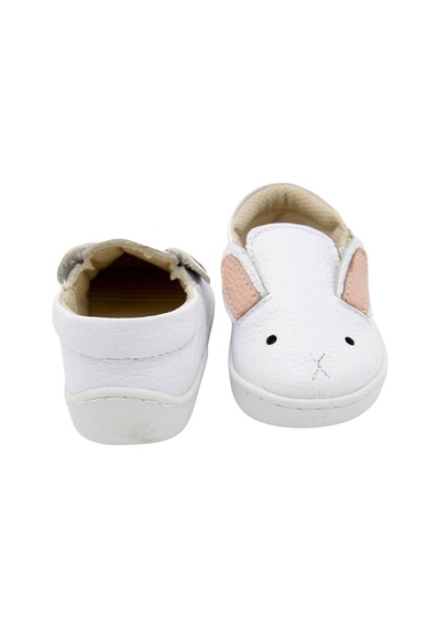 Beybium Tavşan Hakiki Deri Bebek İlk Adım Ayakkabısı Beyaz