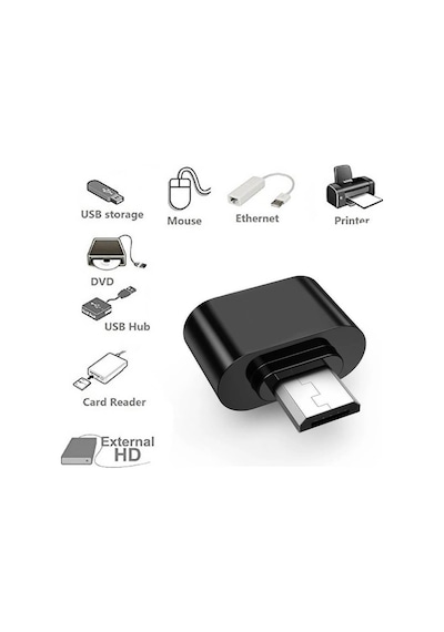 Wozlo Micro USB to USB OTG Çevirici Dönüştürcü Siyah