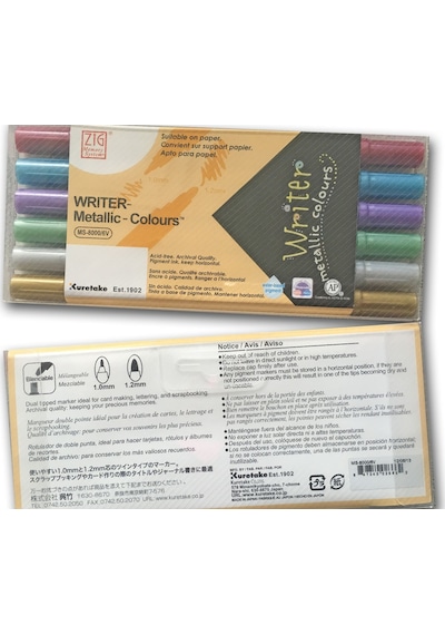 Zig Davetiye Kalemi Metalik Renkler - 6Lı Set Ms-8000/6V