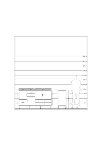 Hyperion Konsol 4 Raflı 5 Çekmeceli 4 Kapaklı 176x44x99 Çam-antra Çam-antrasit Hyperion Konsol 4 Raflı 5 Çekmeceli 4 Kapaklı 176x44x99 Çam-antra Çam-antrasit