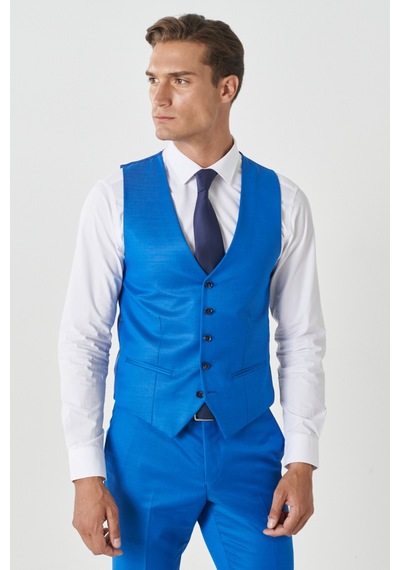 Ac&Co / Altınyıldız Classics Erkek Saks Ekstra Slim Fit Dar Kesim Mono Yaka Pick Desenli Yelekli Takım Elbise Saks Ac&Co / Altınyıldız Classics Erkek Saks Ekstra Slim Fit Dar Kesim Mono Yaka Pick Desenli Yelekli Takım Elbise Saks