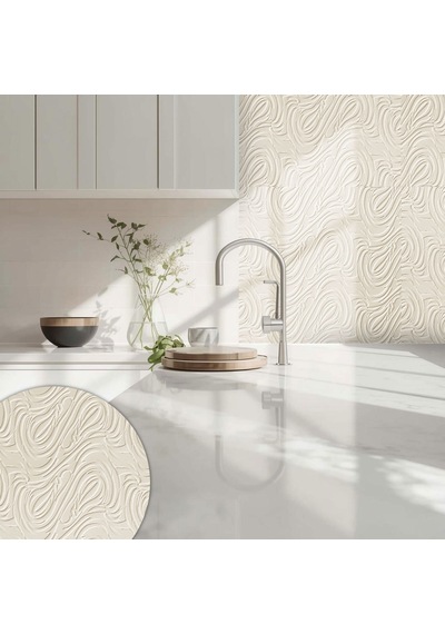 Tink 3d Duvar Paneli Boyanabilir Dekota 60x60 Cm Dalga Desenli 4 Adet