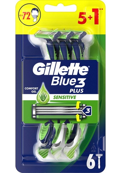 Gillette Blue3 Sensitive Kullan At Tıraş Bıçağı 6'lı 3 Adet