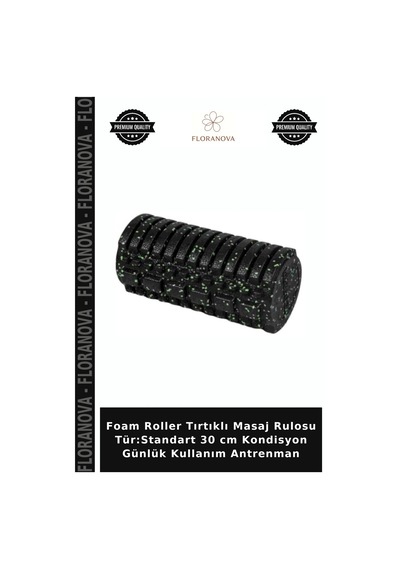 Foam Roller Tırtıklı Masaj Rulosu Tür:standart 30 Cm Kondisyon Günlük Kullanım Antrenman Siyah - Yeşil