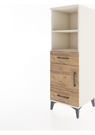 Hyperion Dolap 3 Raflı 2 Çekmeceli Tek Kapaklı 44x44x134 Aytaşı-çam Aytası