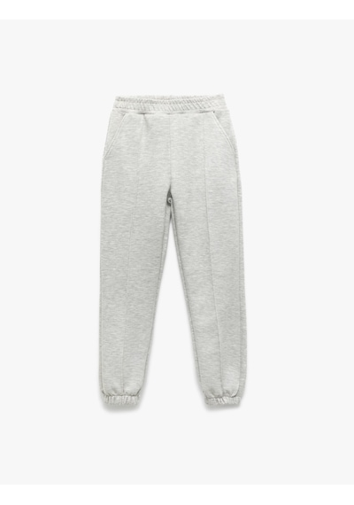 Koton Beli Lastikli Cepli Basic Jogger Eşofman Altı Gri 6wkg40118ak Gri