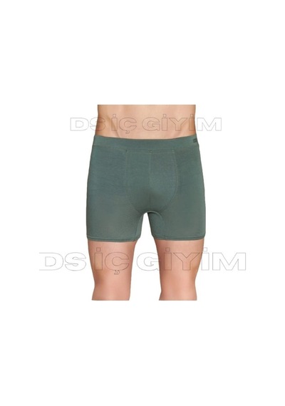 Berrak 4434 Erkek Likralı Micro Modal Boxer Tekli Haki