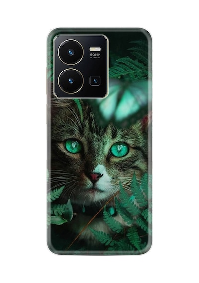 Vivo Y35 Kılıf Resimli Desenli Baskılı Silikon Blue Butterflys 1350
