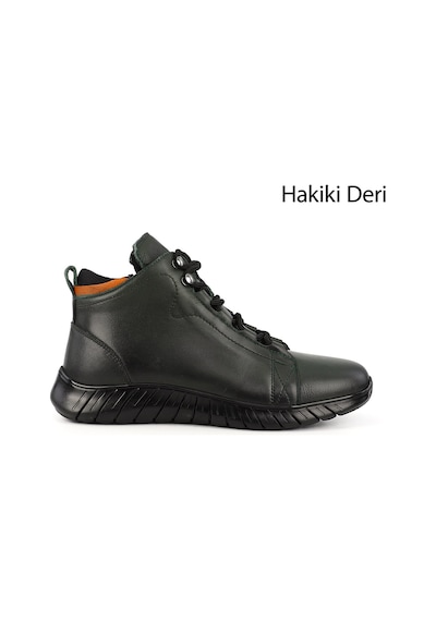 Gönderi(R) Gönderi R Fermuarlı Hakiki Deri Bot Haki