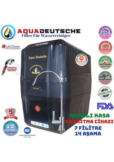 Elegance Siyah 12 Litre 7 Filitre14 Aşama Su Arıtma Cihazı
