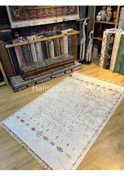 Salerno Çamaşır Makinesinde Yıkanabilir Kilim Halı Hs1040 Çok Renkli