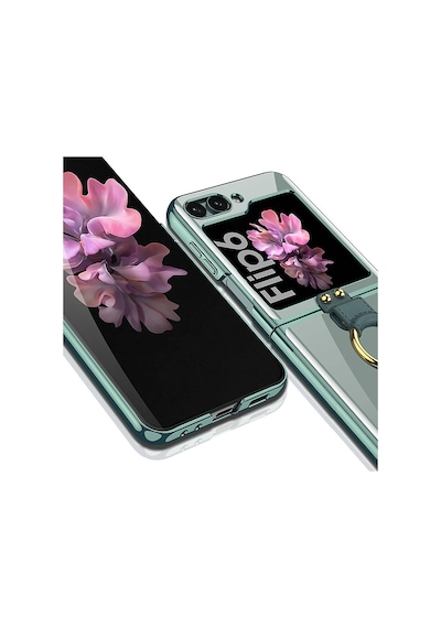 Samsung Uyumlu Galaxy Z Flip 6 Kılıf Cherena Yüzüklü Kıpta Kılıf Koyu Yeşil