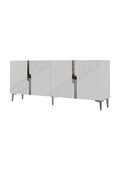 Ka1528bs Evva Konsol Ve Tv Sehpası Beyaz-silver 150cm