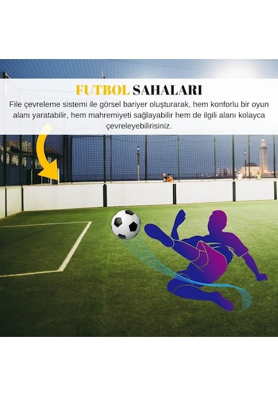 %75'Lik Spor Alanları Filesi-Koyu Yeşil |Premium Şerit Halka