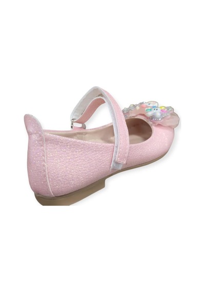Minican Hy-506 Taşlı Fiyonk Detaylı Kız Çocuk Babet Pembe