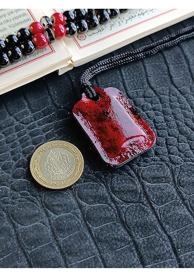 Küçük Dörtgen Cevşen Dualı Kolye Muska Hakiki Deri El Yapımı Xs P Çok renkli 56352577