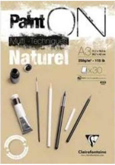 Clairefontaine Paint On Multi-Techniques Naturel 250G 30 Yaprak A N11.666