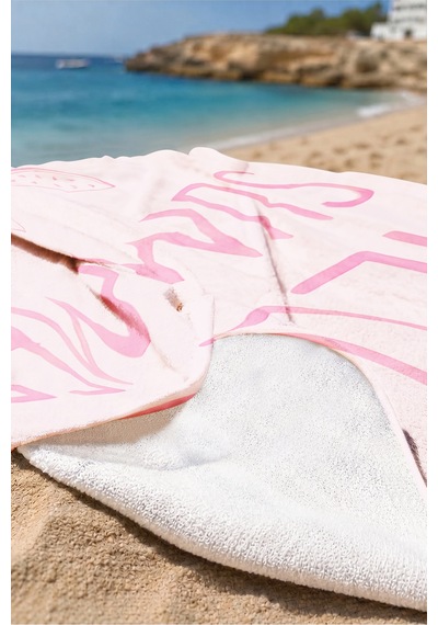 Hello Summer Yazılı Karpuz Temalı Pembe Plaj Havlusu - Tropikal Modern Pastel Banyo Sahil Örtüsü Çok Renkli