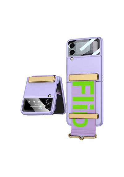 Galaxy Z Flip 3 Kılıf Zore Flio Kıpta Kapak Mor