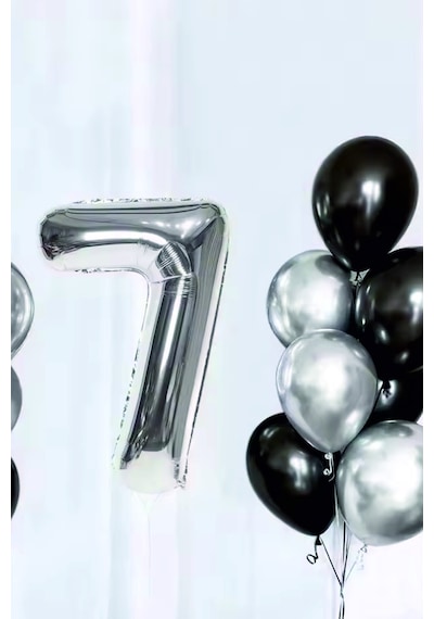 Rakam Folyo Balon Gümüş 102cm 40inç 7