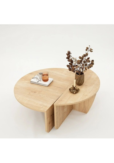 Cool, Yeni Nesil Modern 2 Parça Orta Sehpa, Natural
