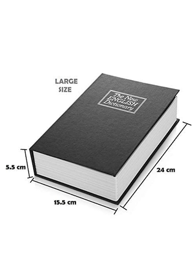 Kitap Şeklinde Siyah Büyük Boy Gizli Güvenlik Kitap Görünümlü Haz