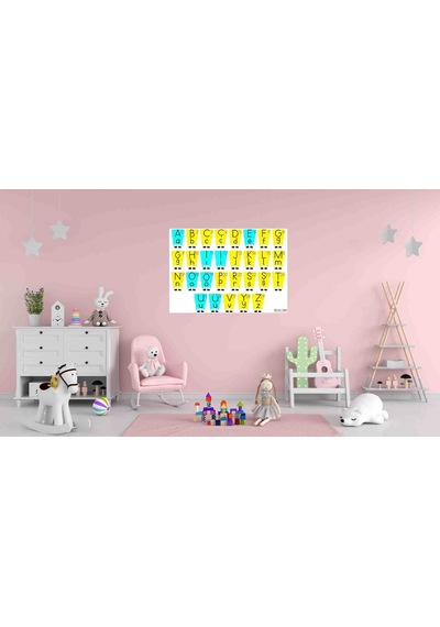 Alfabe 3. Ve 4. Sınıf Cetveli 50x70 Cm Karton 03 Çok Renkli