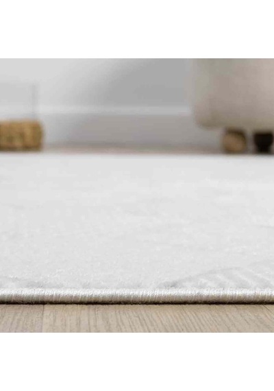 Beyaz Gri Bej Altıgen Geometrik Modern Halı - Ng15501gs