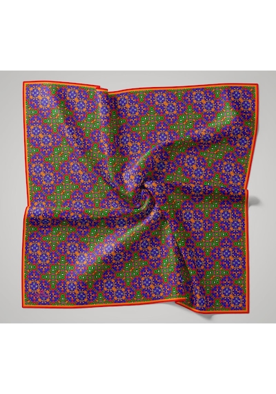 Silk Home Soft Eşarp 73093-04 Saks, Pembe, Kırmızı, Yeşil