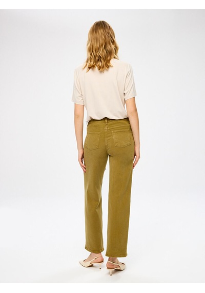 Faik Sönmez Wıdeleg Fit Gold Aksesuar Detaylı Elastanlı Jean Pantolon W27jpn001 Uw27jpn00154 Haki