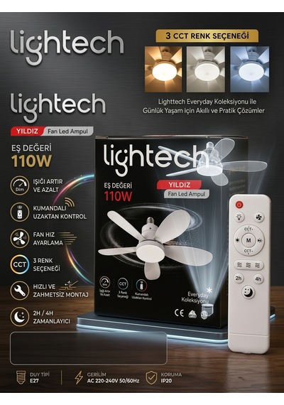 Lightech Yıldız 110w Fanlı Led Ampul Pervane Ampul