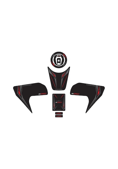 Bajaj Pulsar N250 2023 Model Tank Pad Set Kırmızı Edition Special Series Redline Grafik