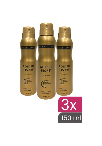 Free Love Golden Secret Kadın Deodorant 3 x 150 ML