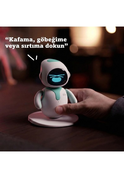 Eilik - Akıllı Masaüstü Arkadaşı Robot İnteraktif, Duygusal Zeka Ve Dokunmatik Tepkili Eğitici Oyuncak Mavi
