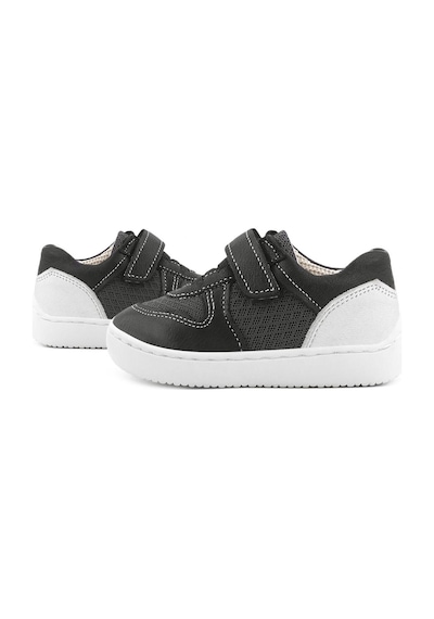 Rakerplus Bob Hakiki Deri Siyah Barefoot Cırtlı Lastikli Bebek Sneaker Ayakkabı Siyah