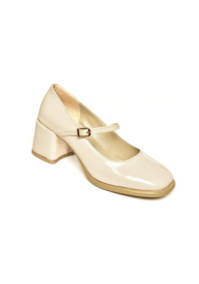 Fox Shoes U518422008 Bej Rugan Kalın Topuklu Kadın Ayakkabı Bej