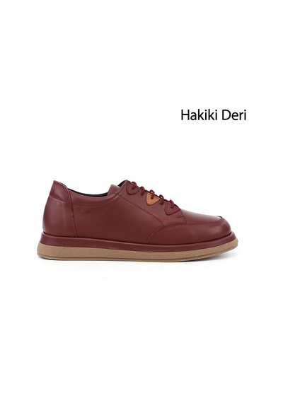 Gönderir Kadın Bordo Bağcıklı Hakiki Deri Ayakkabı Ddza86645811