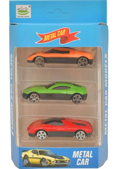 3'lü Metal Araba Seti 1:64 Ölçekli