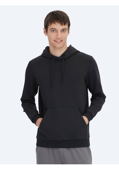 Kip Siyah Kapüşonlu Sweatshırt Siyah