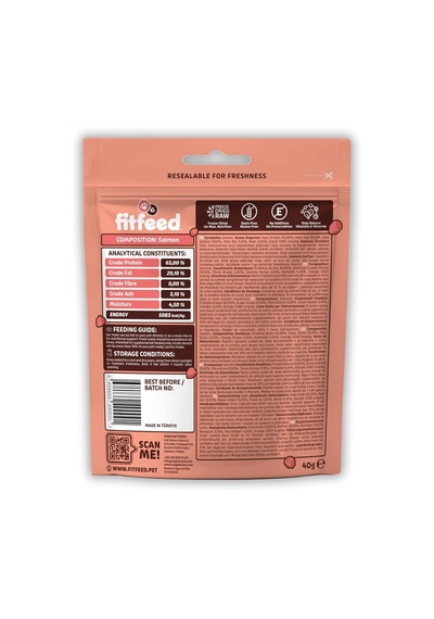 Freeze-dried Çiğ Somon Kedi Ödül Maması 40g