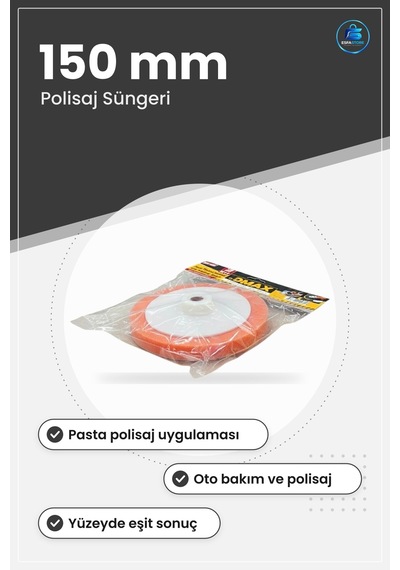 Pasta Polisaj Süngeri 150 Mm Oto Bakım Sünger Araç Boya Parlatma