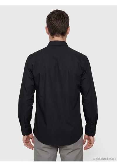 Lcw Busıness Siyah Regular Fit Erkek Gömlek