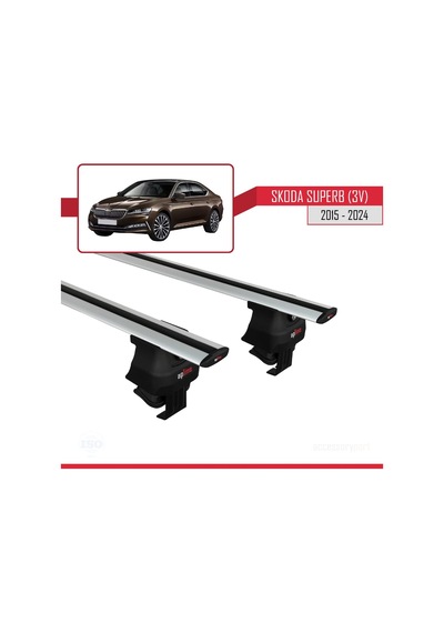 Skoda Superb 3v 2015 Ve Sonrası İle Uyumlu Ace-4 Ara Atkı Tavan Barı Gri