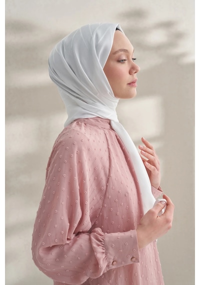 Armanda Krep Jakar Prizma Desen Şal - 70 X 190 Krem