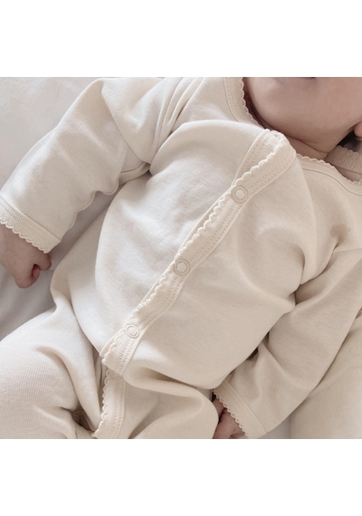 Naturaborn Gots Organik Sertifikalı Patikli Kroşetalı Bebek Uyku Bej