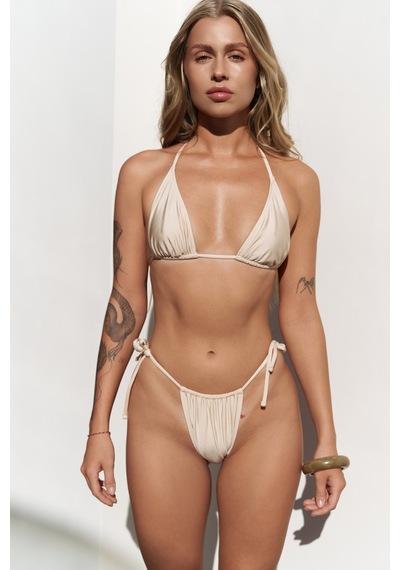 Mai Collection Mai Studios Co. Cahya Bağlamalı Bej Bikini Altı Bej