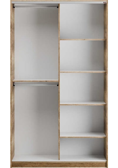 Elit Plus Aynalı Sürgülü Gardırop-açık Ceviz Tori 120x207x52 Cm Gxyxd