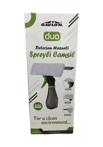 Deterjan Hazneli Spreyli Cam Sil Beyaz