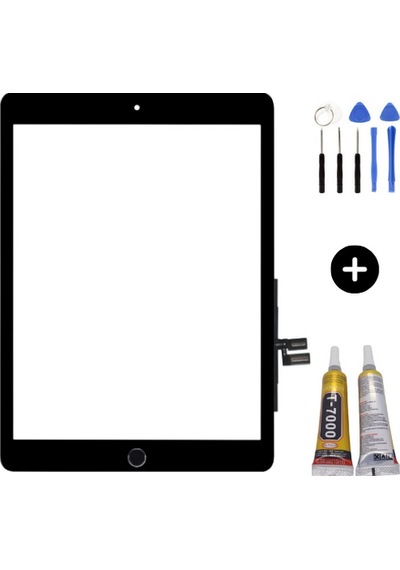 Apple Uyumlu iPad 9.nesil A2602-a2603-a2604-a2605 Hk Home Tuşlu Dokunmatik Siyah + Montaj Seti