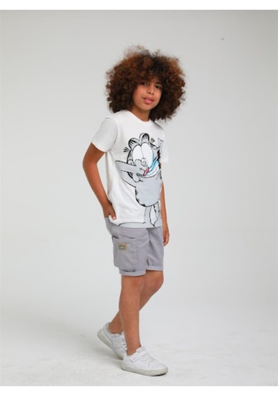 Jack Lions Erkek Çocuk Pamuklu Garfield Tshirt-12842-beyaz Beyaz